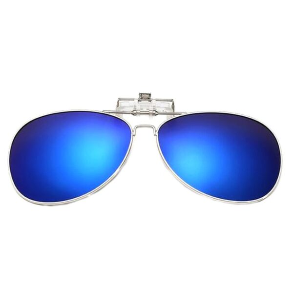 Ronde Opzetzonnebril Blauw