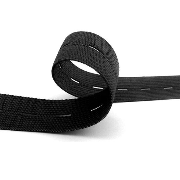Knoopsgatenelastiek 30mx2cm Zwart - Afbeelding 2
