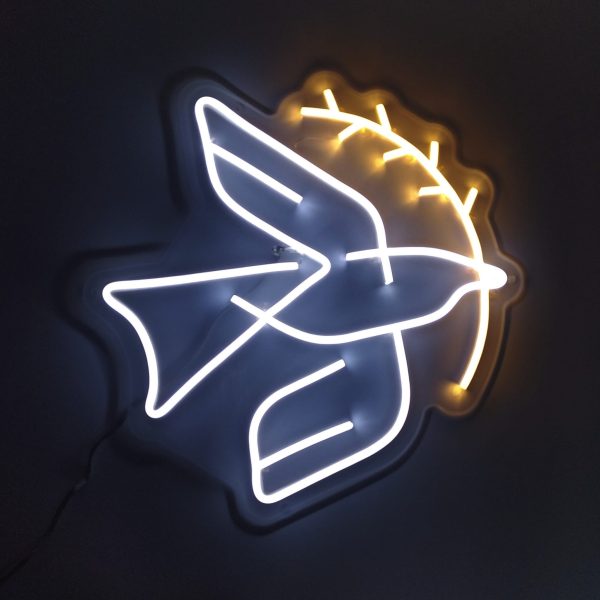 Vredesduif Neon Bord Christelijke Kerk Lamp LED Ark van Noach Ichthus