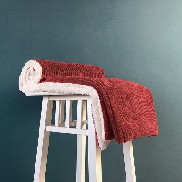 Plaid Bordeaux 80 bij 150cm Deken Kleed Dons Zacht