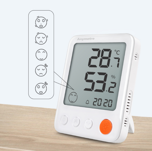 Thermometer Digitaal Binnen Hygrometer Luchtvochtigheidsmeter Klok - Afbeelding 3