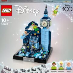 LEGO Disney Peter Pan set met Peter Pan, Tinker Bell en Wendy figuren, aanbevolen vanaf 10 jaar. Disney 100 jubileumeditie.
