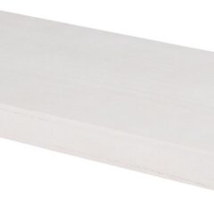 Wit houten wandplank, perfect voor minimalistische inrichting en stijlvolle opbergruimte aan de muur.