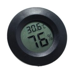 Thermometer Digitaal Binnen - Kleine Hygrometer - Luchtvochtigheidsmeter - Zwart - Rond