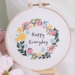 Happy Everyday Borduurset met Borduurring Vrij Borduren 3D