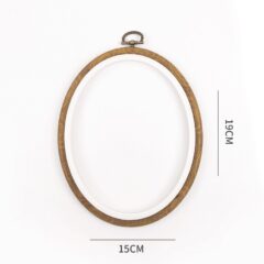 Borduurring met Houtlook - 15x19cm - Ovaal Ophanghaak