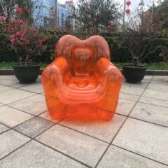 Opblaasstoel Funtastic Oranje Campingstoel Opblaasbare Kampeerstoel