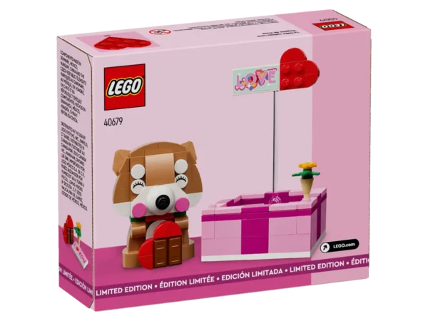 LEGO Valentijnsdag set 40679 met schattige beer en hartvormige decoraties, perfect voor de Dag van de Liefde.