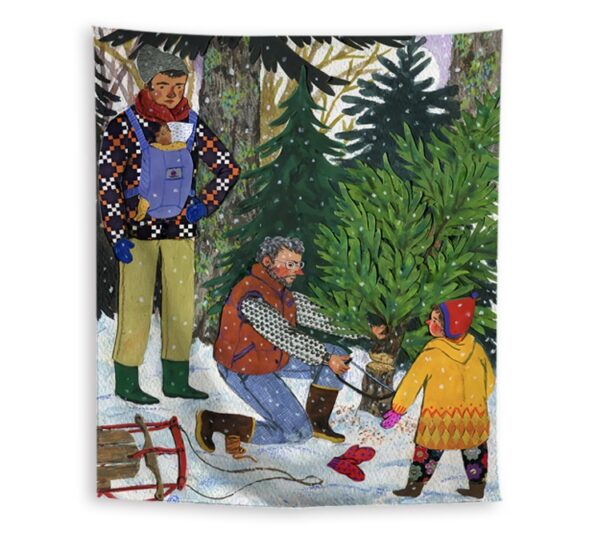 Kerstboom Canvas Doek Kerstmis Illustratie 130*150cm