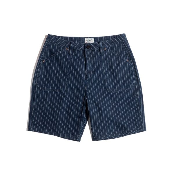 Maat L/XL - Korte Spijkerbroek Gestreepte Retro Navy Broek