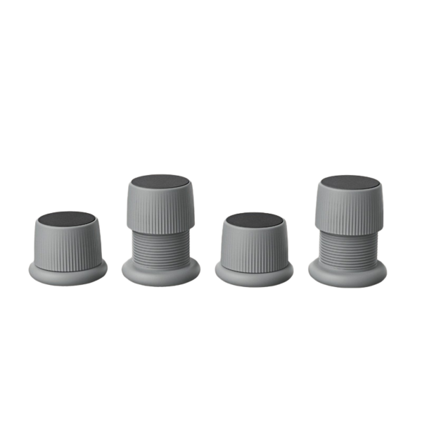 4x Grijze Ronde Meubelverhoger - Verstelbaar 4-6,5cm - Meubelpoot Wasmachine Verhoger