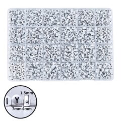 1200 Letterkralen Rond - Wit - Kunststof Plastic Letter Kralen Alfabet