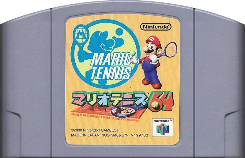 Nintendo 64-cartridge van Mario Tennis, een populair sportspel met personages uit het Mario-universum.
