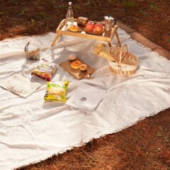 Picknickkleed - 180x260cm - Wit - Stoffen Kleed voor Picknickdeken