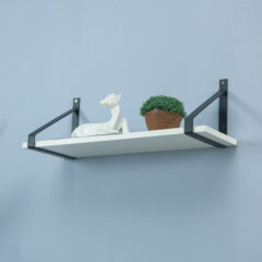 Set 2 Zwarte 25cm Plankendragers Driehoekige Beugels Plankondersteuners
