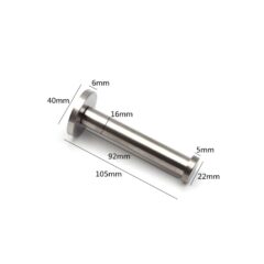 RVS montagebeugel met specifieke afmetingen: 105mm lengte, 22mm diameter. Ideaal voor diverse bevestigingsprojecten.