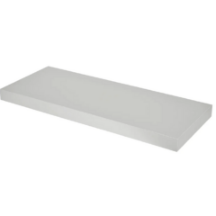 Witte zwevende plank voor wandmontage, ideaal voor extra opbergruimte of decoratie in huis. Modern en minimalistisch ontwerp.