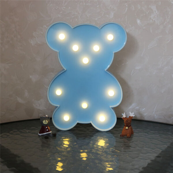 Blauwe Beren Teddybeer Lamp op Batterijen - Afbeelding 4