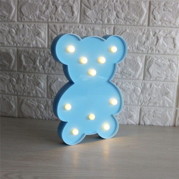 Blauwe Beren Teddybeer Lamp op Batterijen - Afbeelding 3