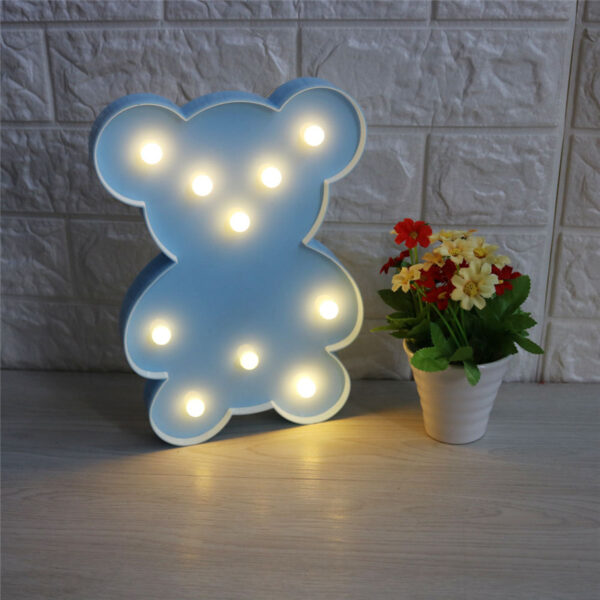 Blauwe Beren Teddybeer Lamp op Batterijen - Afbeelding 5