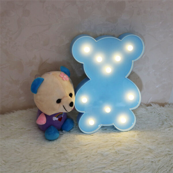 Blauwe Beren Teddybeer Lamp op Batterijen - Afbeelding 6