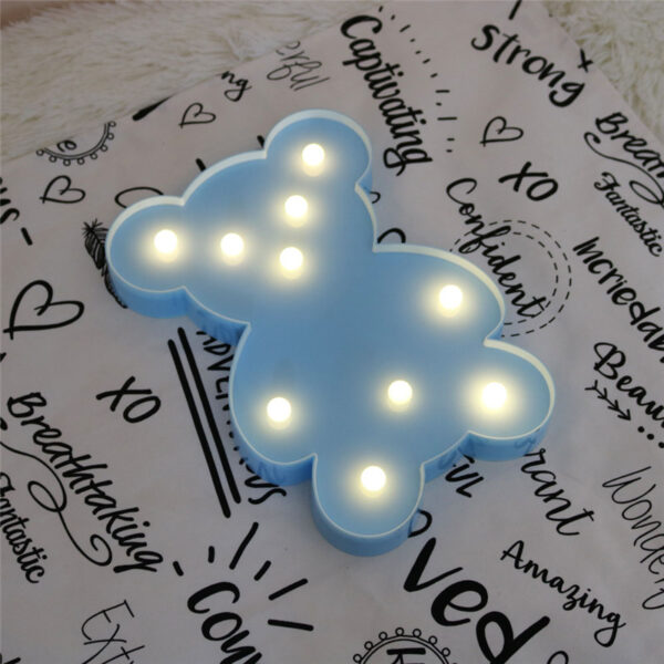 Blauwe Beren Teddybeer Lamp op Batterijen - Afbeelding 2