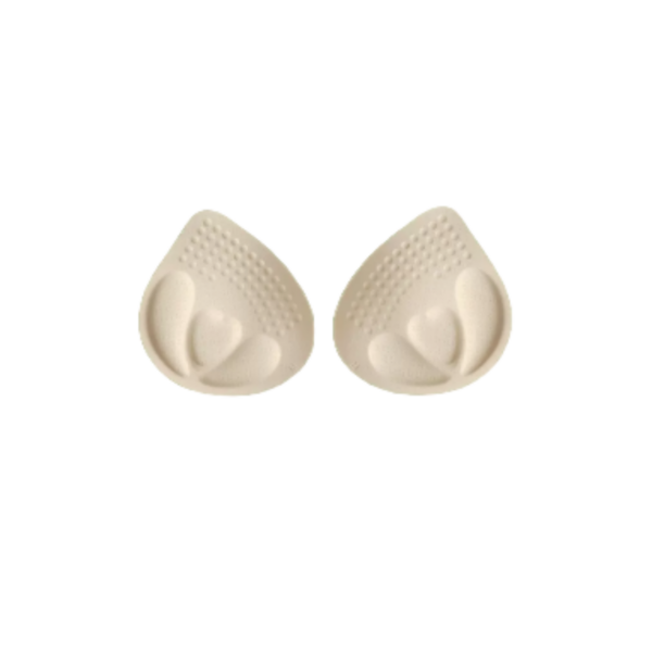 Crèmekleurige silicone inlegzolen voor comfortabele en stabiele schoenondersteuning. Geschikt voor dagelijkse schoenen.