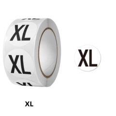 500 XL Maatsticker op rol 2.5cm Diameter Wit Sticker Kledingmaat
