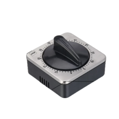 Keukentimer in zwart en zilver, ideaal voor precieze kooktijden en efficiënt keukenmanagement.