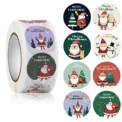 Merry Christmas Stickers Kerst 2.5cm Diameter 500 stuks op rol
