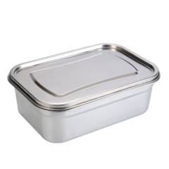 Roestvrijstalen lunchbox met deksel, ideaal voor voedselopslag en onderweg gebruik, duurzaam en milieuvriendelijk.