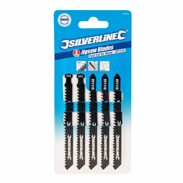 5x Silverline Decoupeerzaagblad voor Hout ST111C