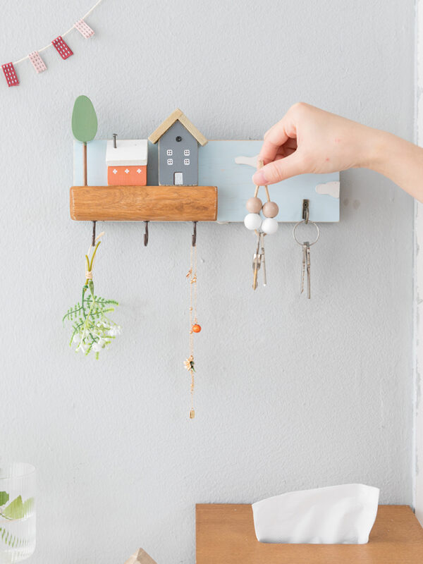 Sleutelrekje Sleutelhouder - Huis Sleutelbord Sleutelplank - 25,5x11cm