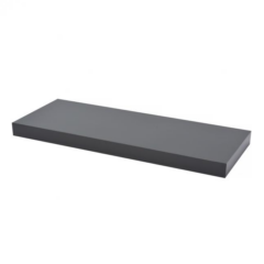 Zwevende wandplank, grijs, minimalistisch ontwerp voor moderne interieurinrichting en opbergruimte.