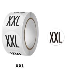 500 XXL Maatsticker op rol 2.5cm Diameter Wit Sticker Kledingmaat