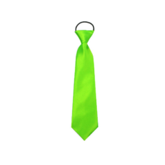 Heldergroene stropdas met een elastische band, ideaal voor formele gelegenheden en kostuums.