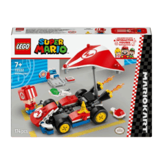 LEGO Super Mario kart set met interactieve functies voor kinderen vanaf 7 jaar, 174 stuks. Perfect voor Mario Kart fans.