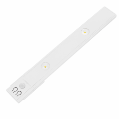 Wit LED-lichtpaneel met drie ronde lichtpunten voor efficiënte verlichting in moderne interieurs.
