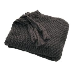 Plaid Donker Grijs - 110x150cm Deken - Gebreid Kleed