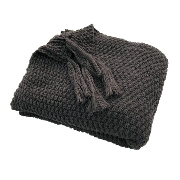 Plaid Donker Grijs - 110x150cm Deken - Gebreid Kleed
