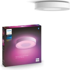 Philips Hue slimme plafondlamp met kleurverstelling en Bluetooth, in doos, voor persoonlijke verlichting thuis.
