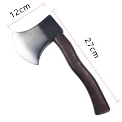 Bijl met metalen kop van 12 cm en houten steel van 27 cm, ideaal voor doe-het-zelf projecten en tuinwerk.