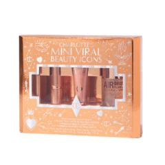 Charlotte's Mini Viral Beauty Icons-set in een luxe gouden verpakking.