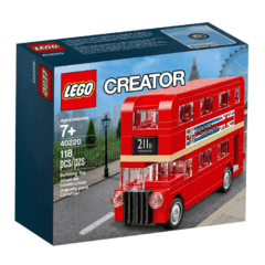 LEGO Creator doos met rode Londense dubbeldekker bus, set 40220, geschikt voor kinderen vanaf 7 jaar, 118 stuks.