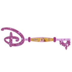 Roze sierlijke Disney-sleutel van Rapunzel's Tangled, 15 jaar jubileumeditie. Perfect voor verzamelaars en fans.