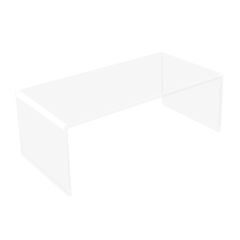 Transparante acryl opzettafel voor opbergen en display, modern en stijlvol ontwerp.