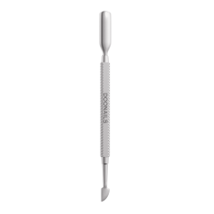 Roestvrijstalen nagelriemduwer voor manicure en nagelverzorging, tweezijdig met ergonomisch ontwerp.