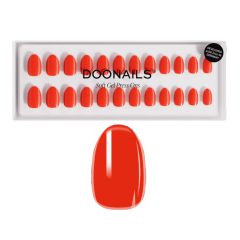 Alt-tekst: Doonails soft gel press ons in felrode kleur, inclusief diverse maten voor perfect aangebrachte nagels.
