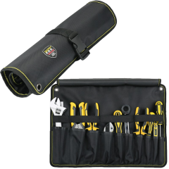 Rolbare gereedschapset tas met verschillende handgereedschappen, comfortabele opslag en draagbare organisatie.