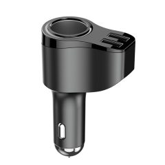12v Adapter Zwart Autolader - Splitter Auto Micro USB Oplader Dongle - Geschikt voor Android